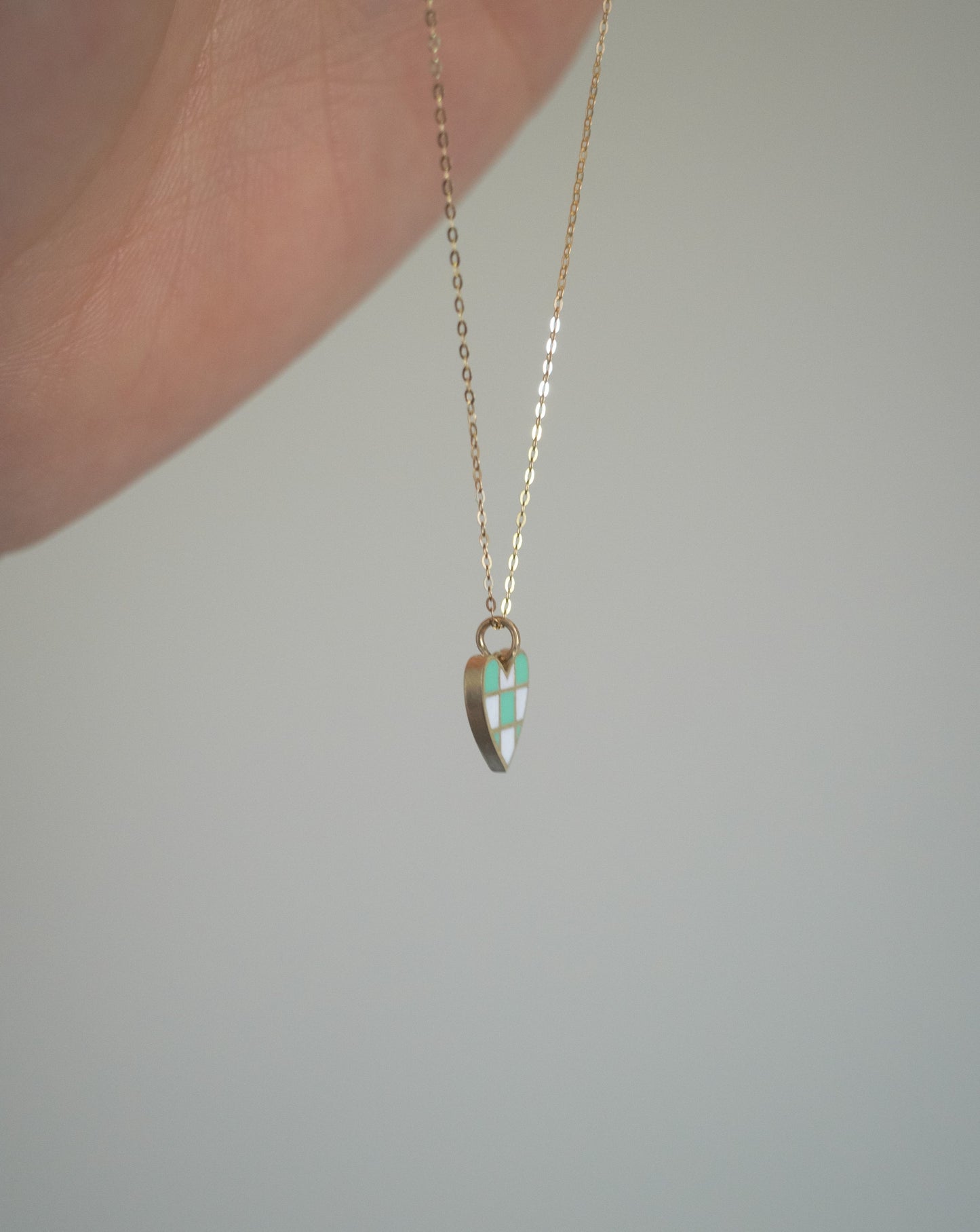 enamel charm - check 'er heart