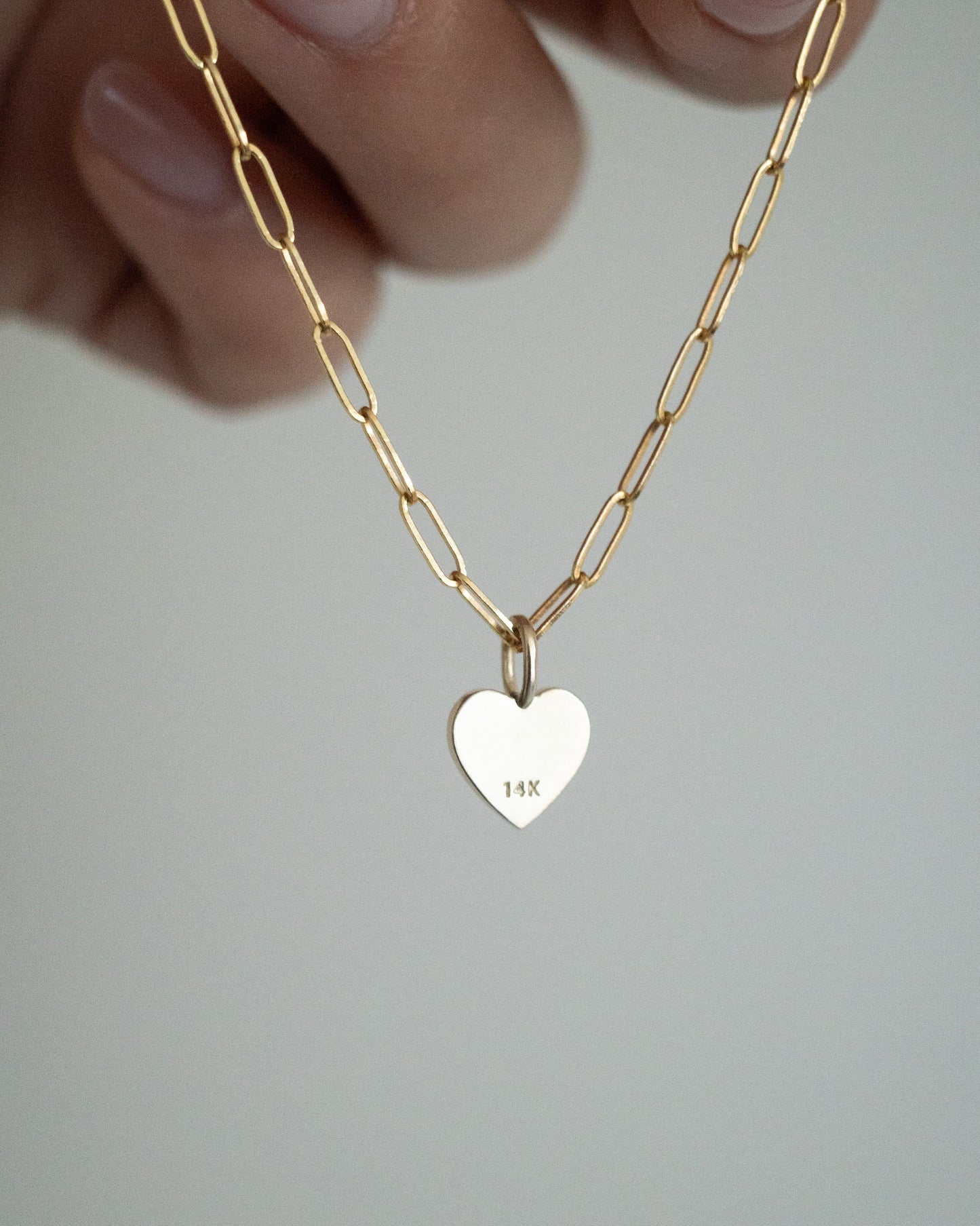 enamel charm - initial heart