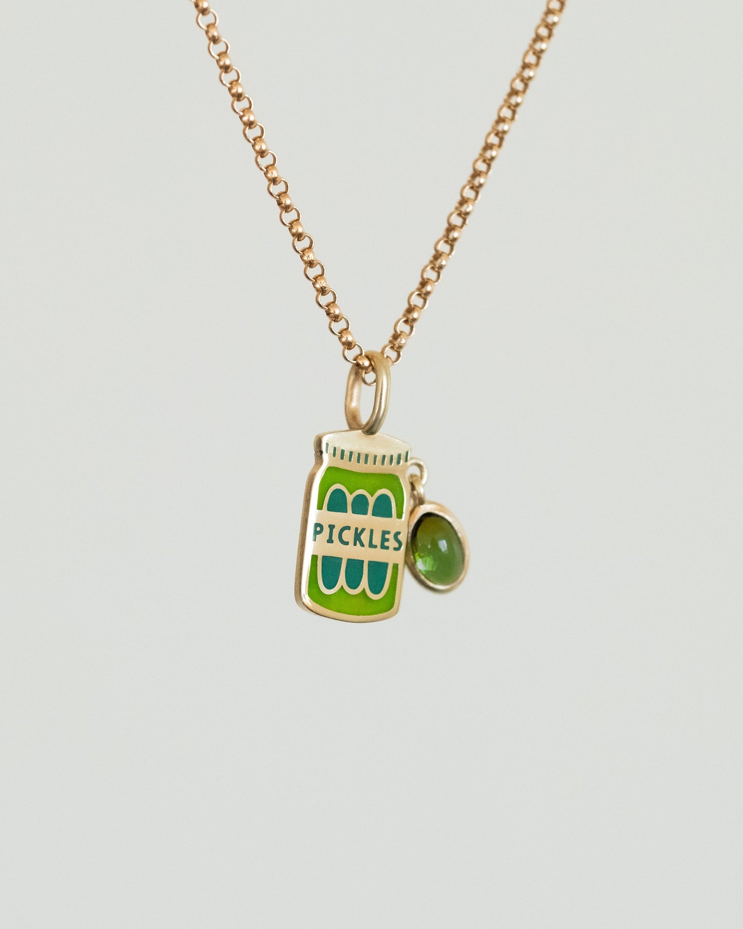 enamel charm - pickle jar